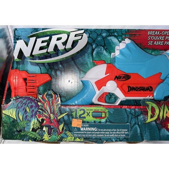 NEW NERF DINOSQUAD TRICERA BLAST TOY BLASTER 3 DART CAPACITY 12 DART STORAGE - Picture 4 of 5